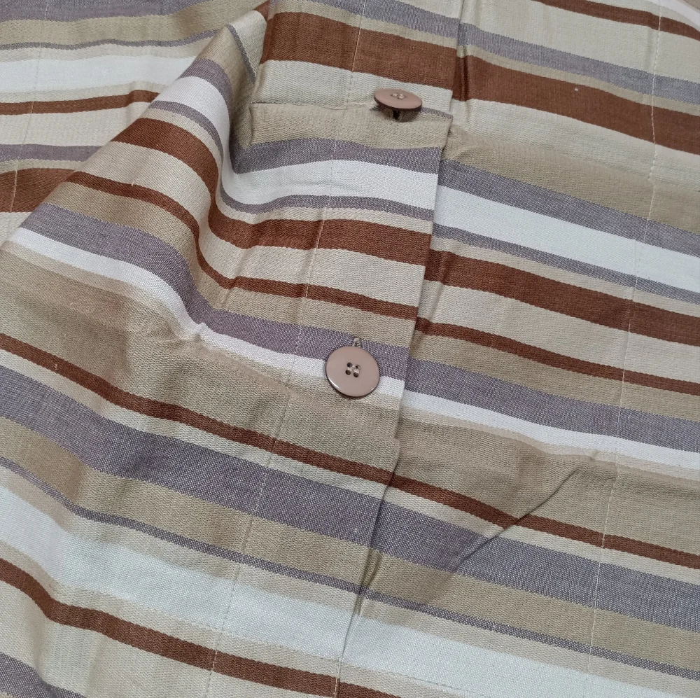 NWOT Crate&Barrel Bergen Stripe Standard Sham Pair Brown/Tan/Beige